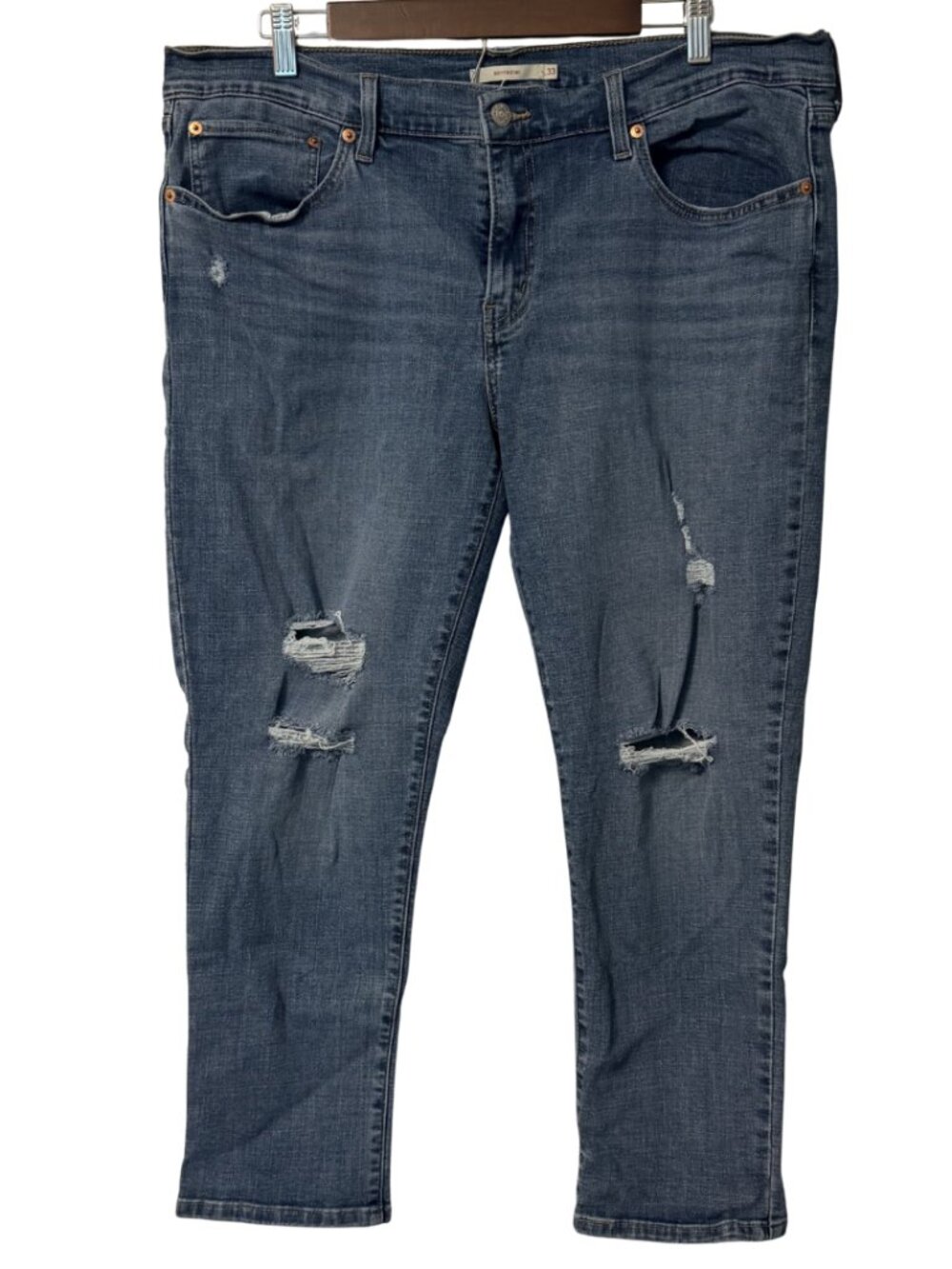 Women's Levi’s Boyfriend Distressed Jeans W33 L27 Medium Wash